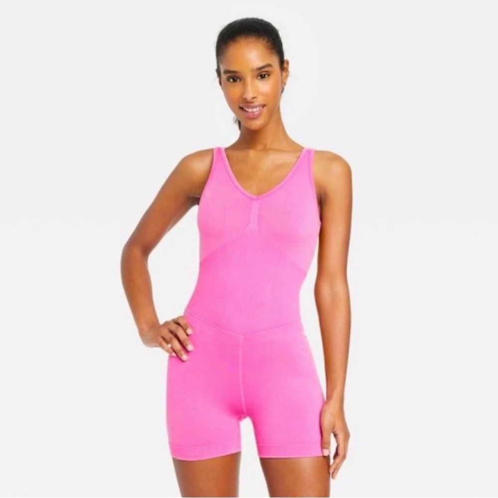 JoyLab Hot Pink Sleeveless Romper Jumpsuit
